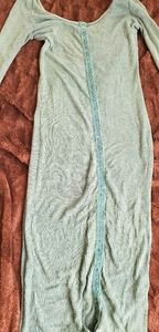 Green button down dress